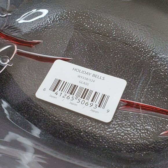 Mikasa Celebrations Holiday Bells Collection Basket 7.75" Clear & Red Christmas - Picture 10 of 16